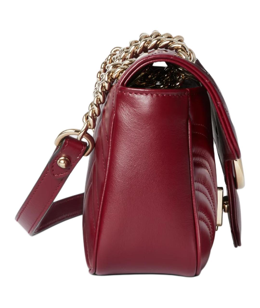 GUCCI Бордовая кожаная сумка через плечо, фото 3