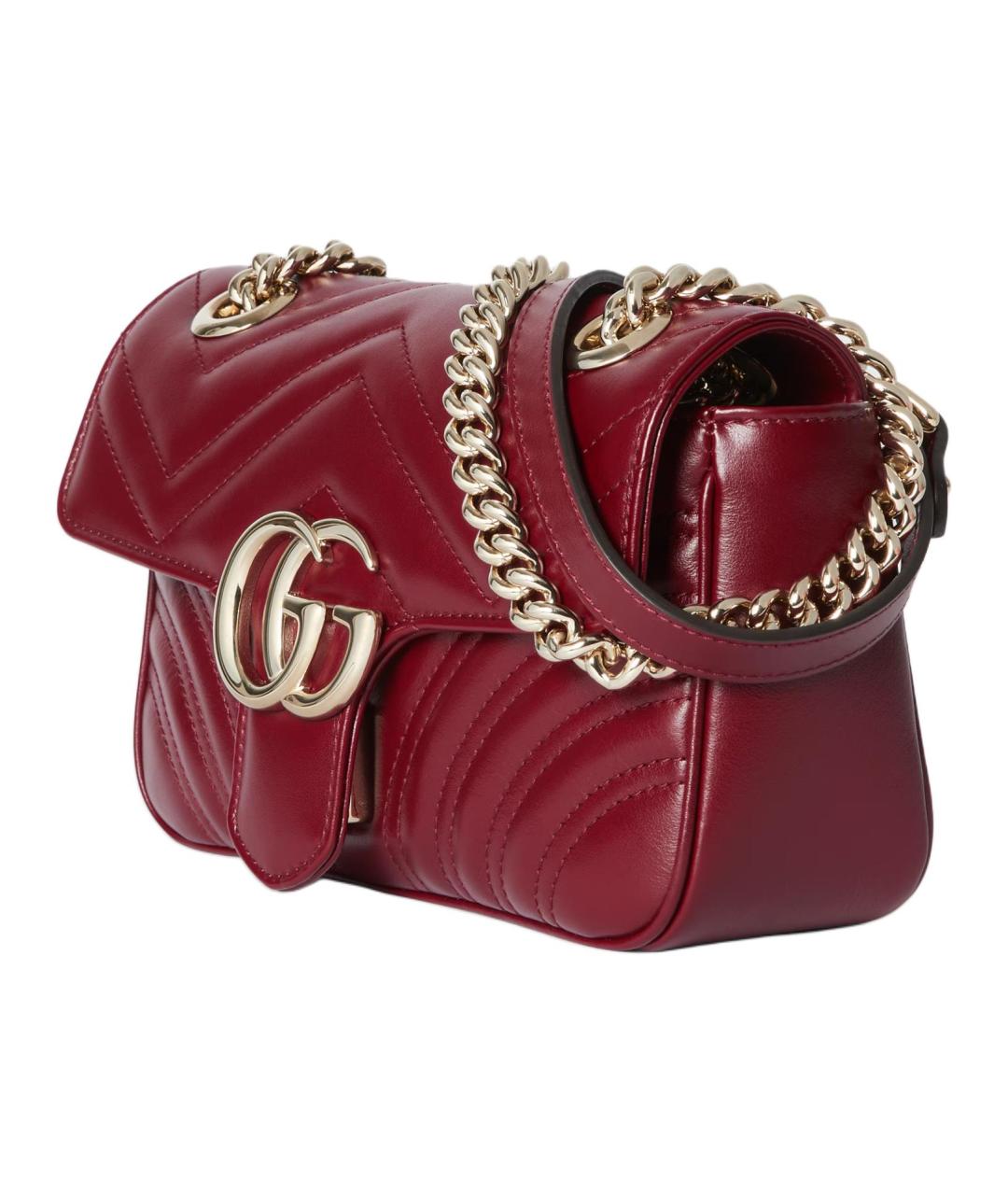 GUCCI Бордовая кожаная сумка через плечо, фото 2