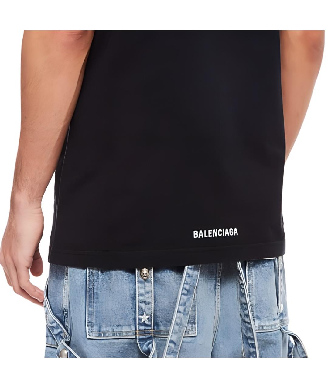 BALENCIAGA Черная футболка, фото 5