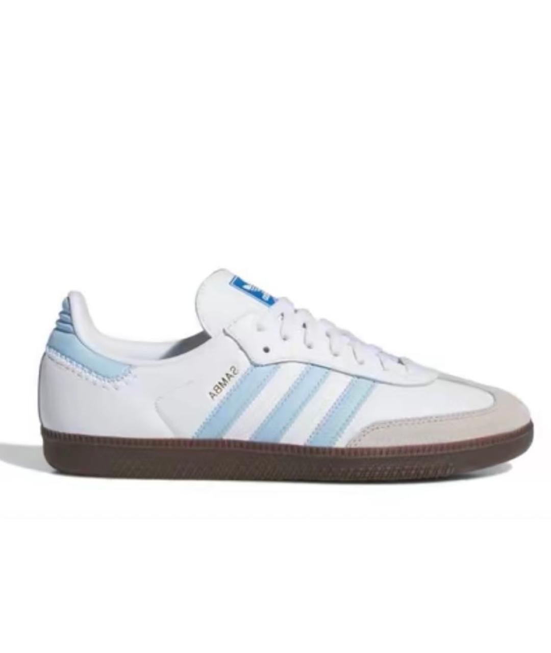 ADIDAS Голубые кожаные кроссовки, фото 3