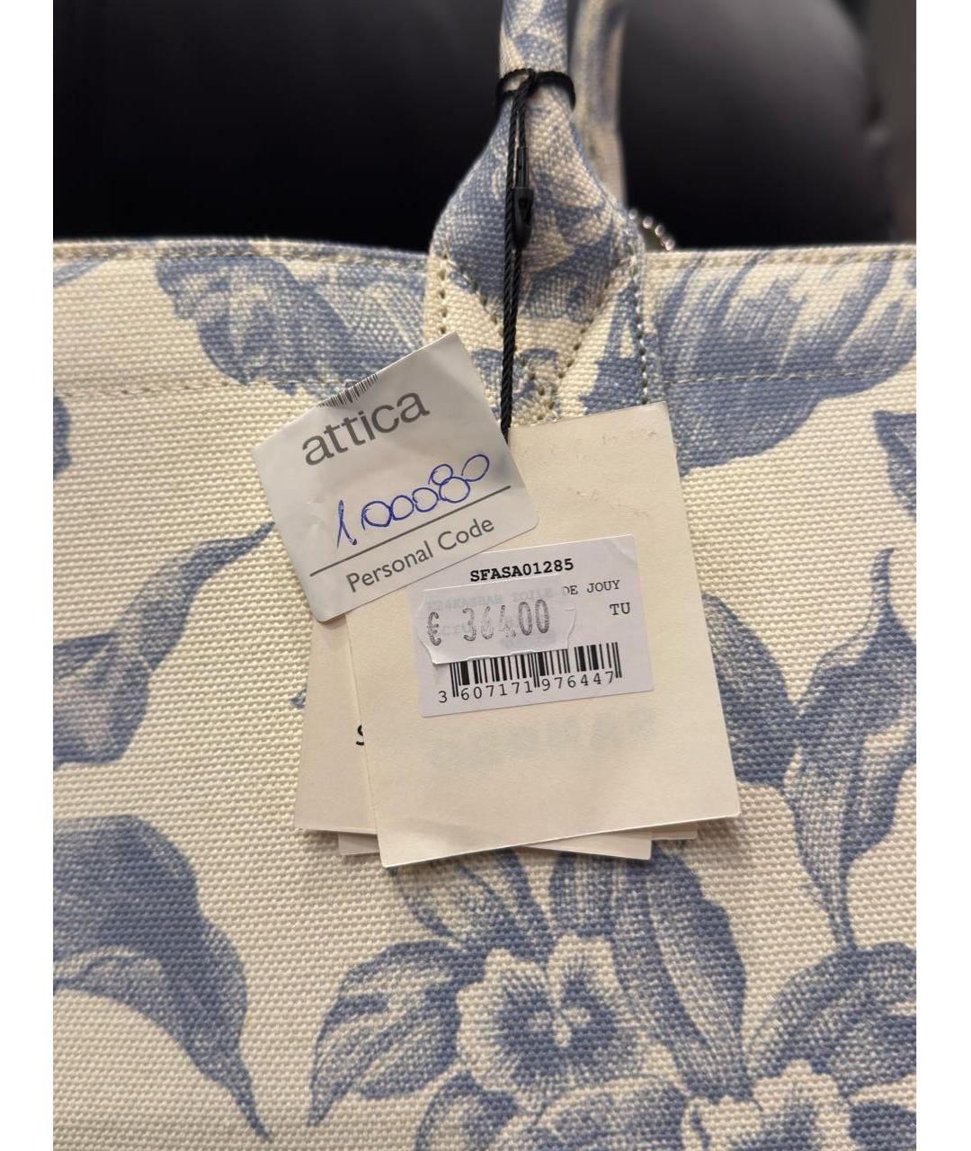 SANDRO Белая хлопковая сумка тоут, фото 8