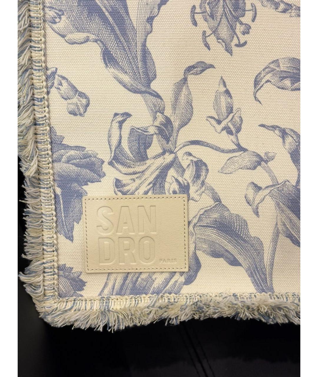 SANDRO Белая хлопковая сумка тоут, фото 6