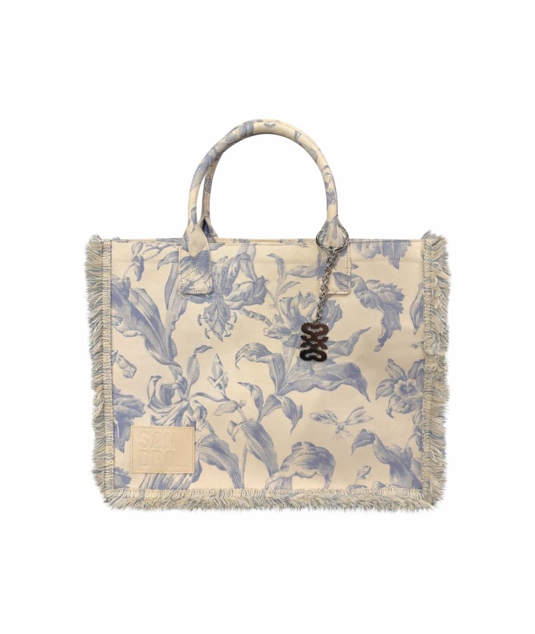 SANDRO Белая хлопковая сумка тоут, фото 9