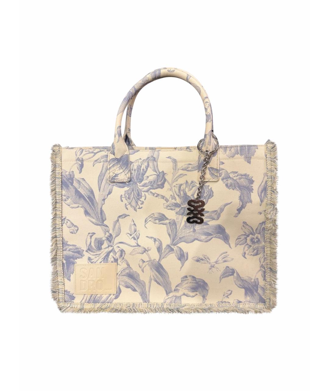 SANDRO Белая хлопковая сумка тоут, фото 1