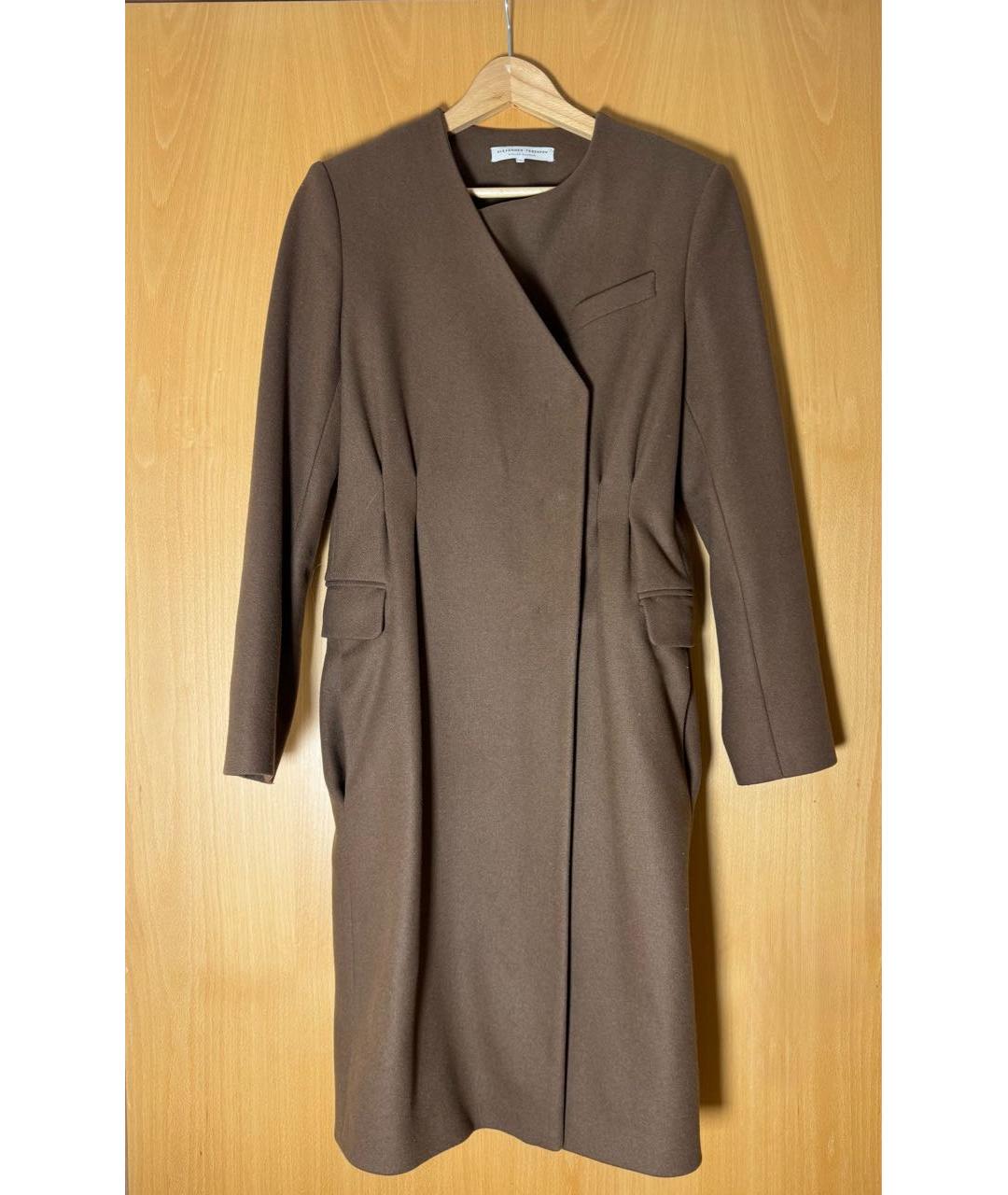 ALEXANDER TEREKHOV Коричневое шерстяное пальто, фото 5