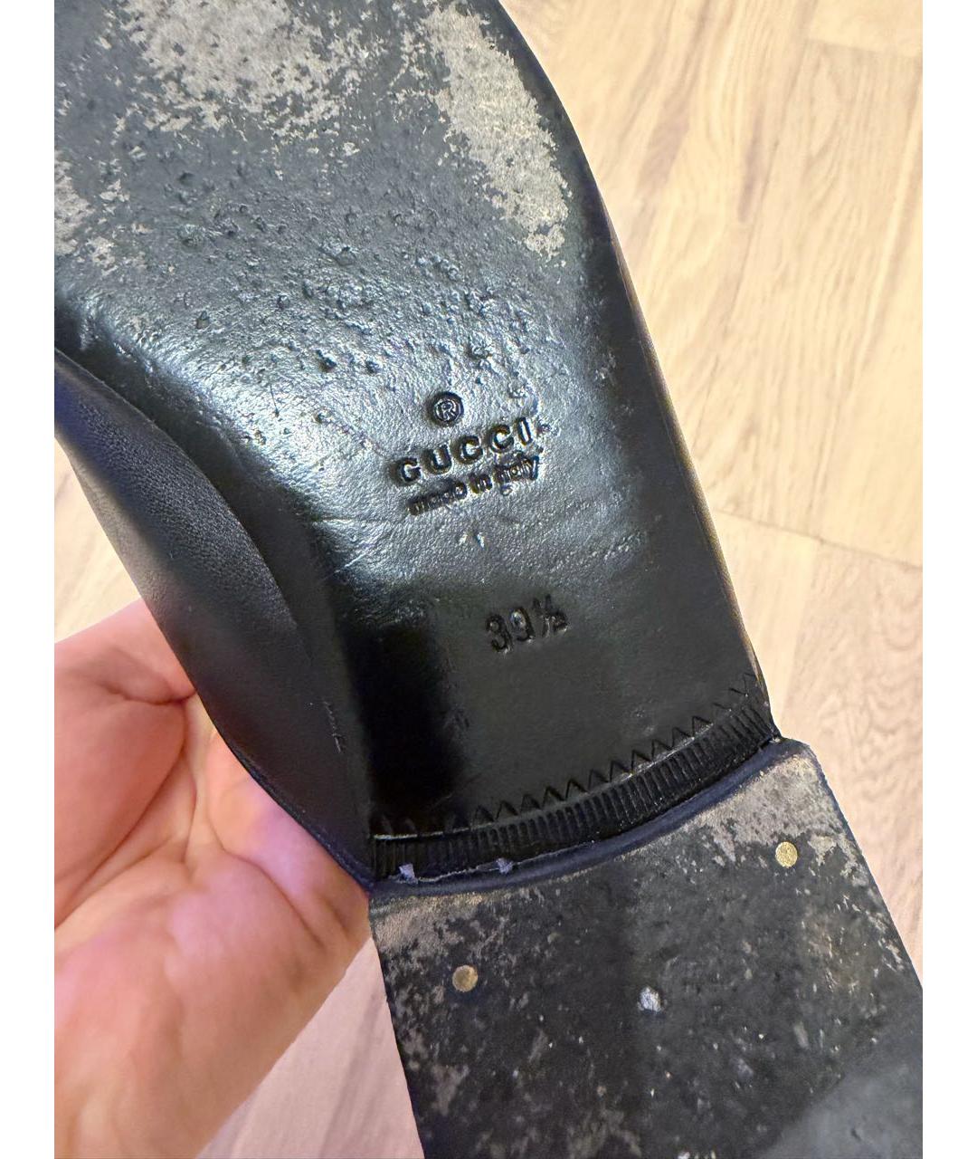 GUCCI Черные кожаные мюли, фото 4