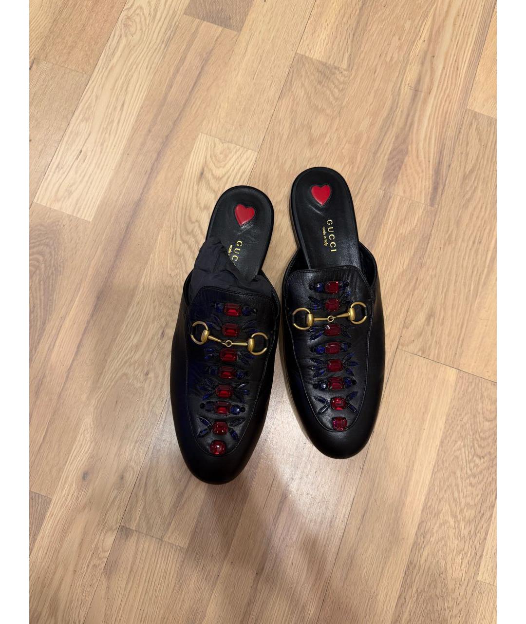 GUCCI Черные кожаные мюли, фото 3