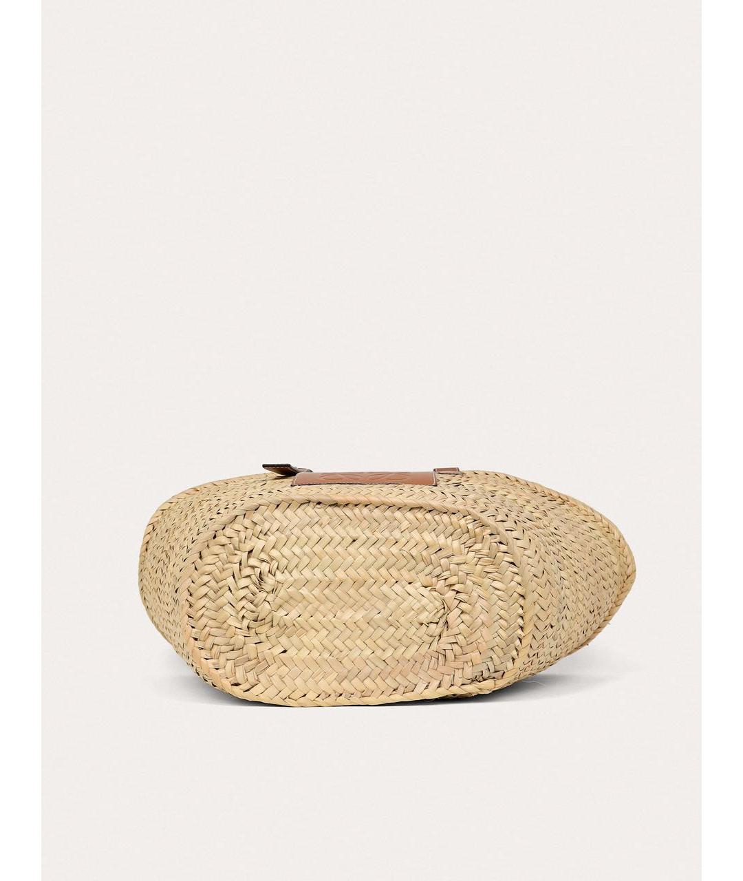 LOEWE Бежевая пелетеная пляжная сумка, фото 5