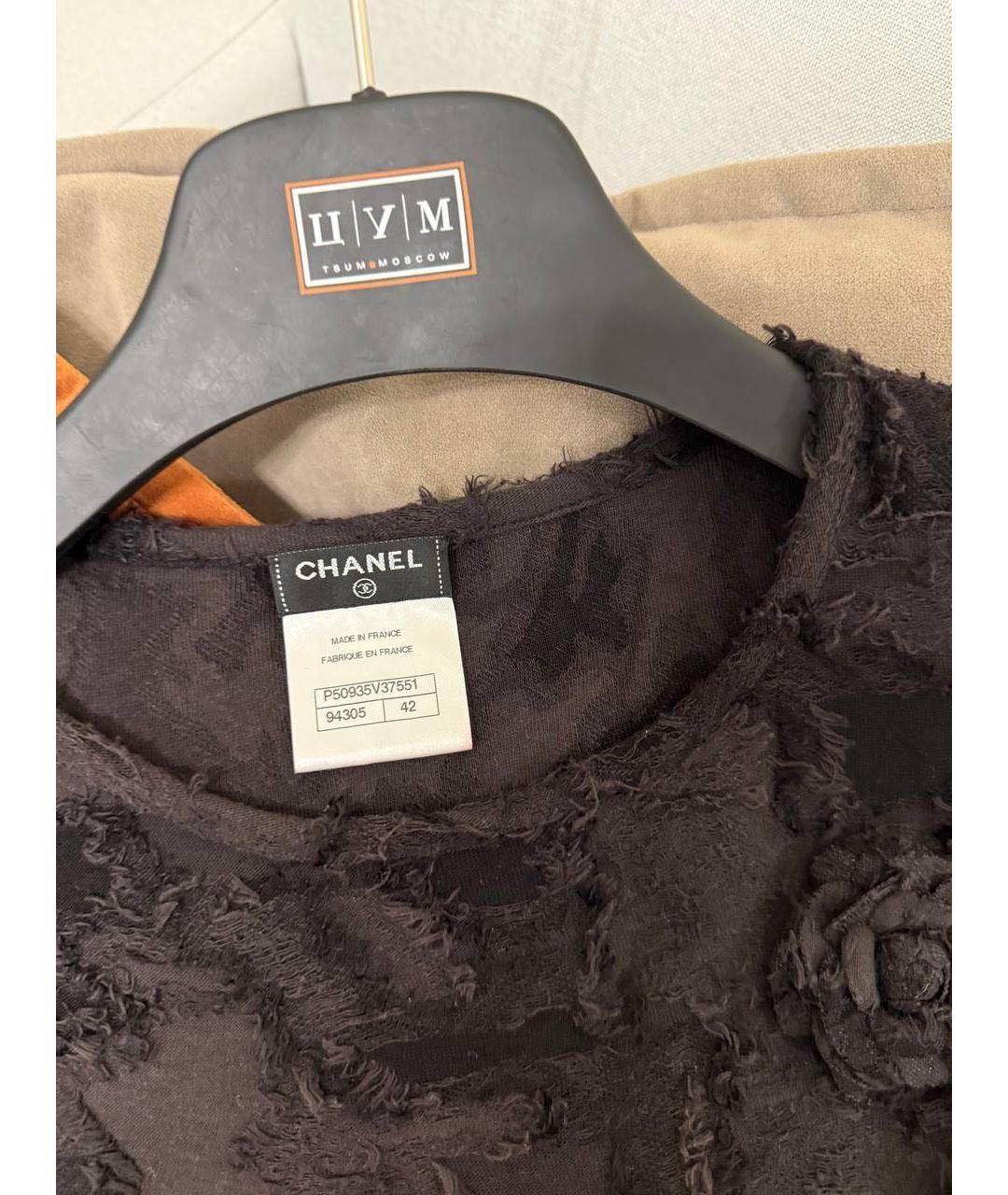 CHANEL Черная хлопковая майка, фото 3