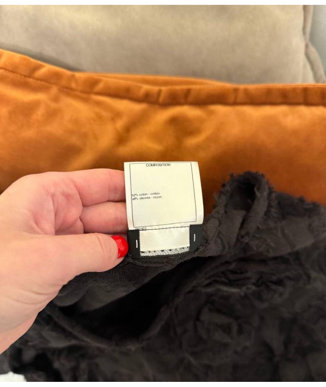 CHANEL Черная хлопковая майка, фото 4