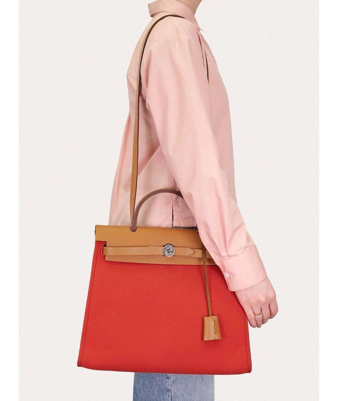 HERMES Красная кожаная сумка через плечо, фото 8