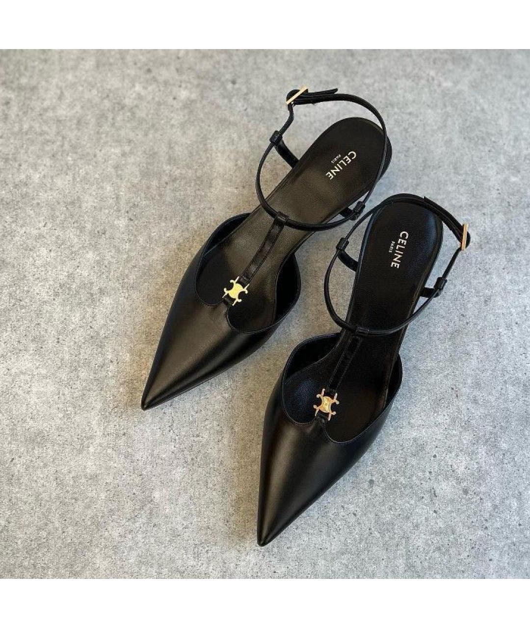 CELINE Черные кожаные туфли, фото 2