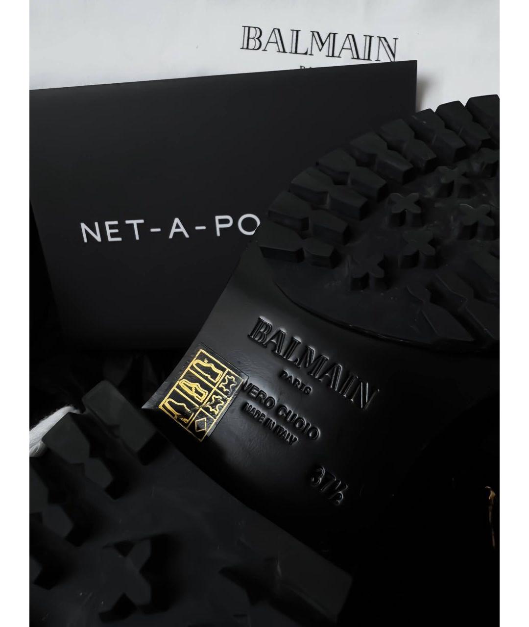 BALMAIN Черные кожаные сапоги, фото 7