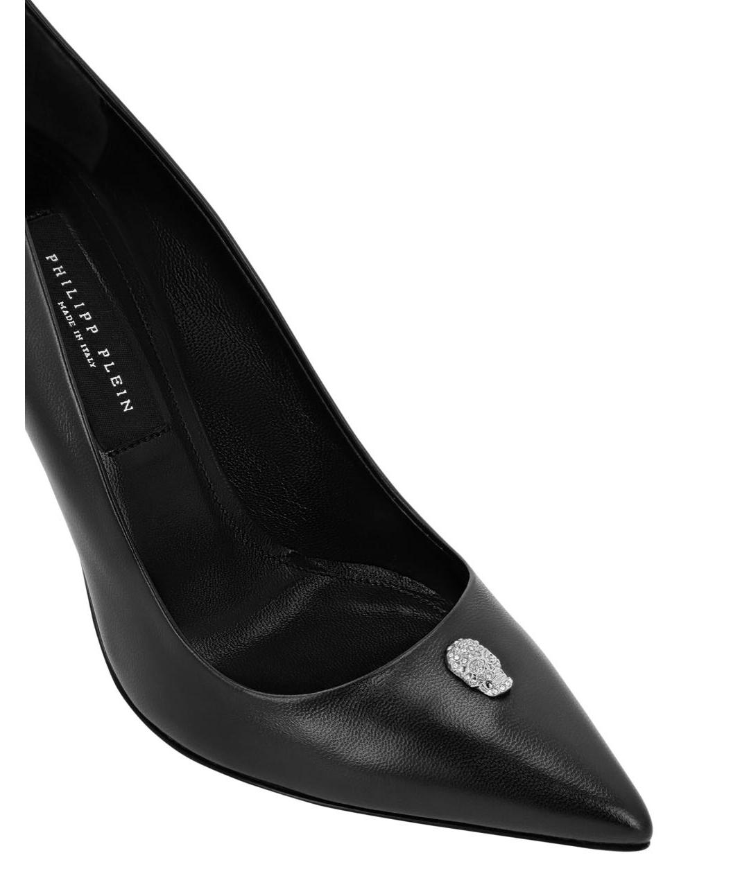 PHILIPP PLEIN Черные кожаные туфли, фото 2