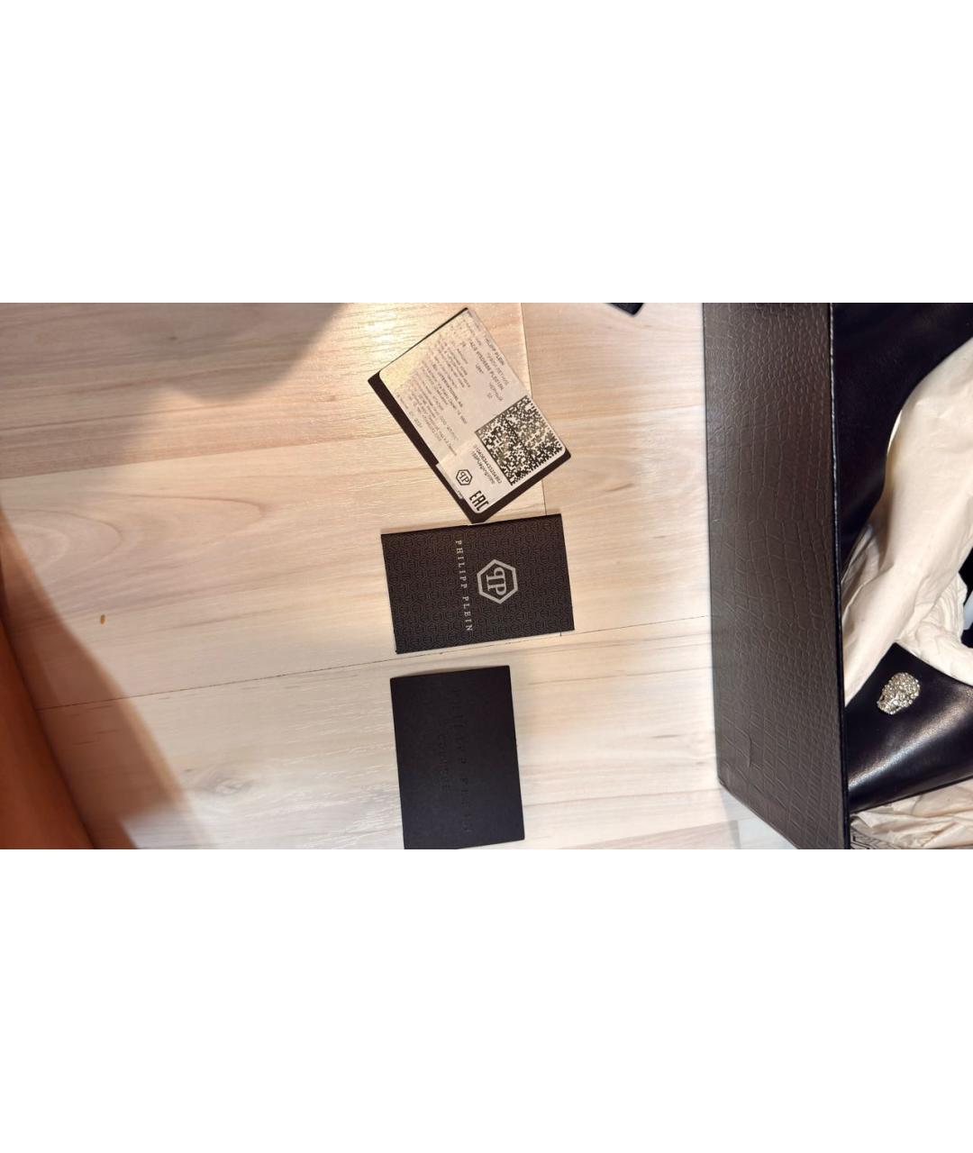 PHILIPP PLEIN Черные кожаные туфли, фото 6