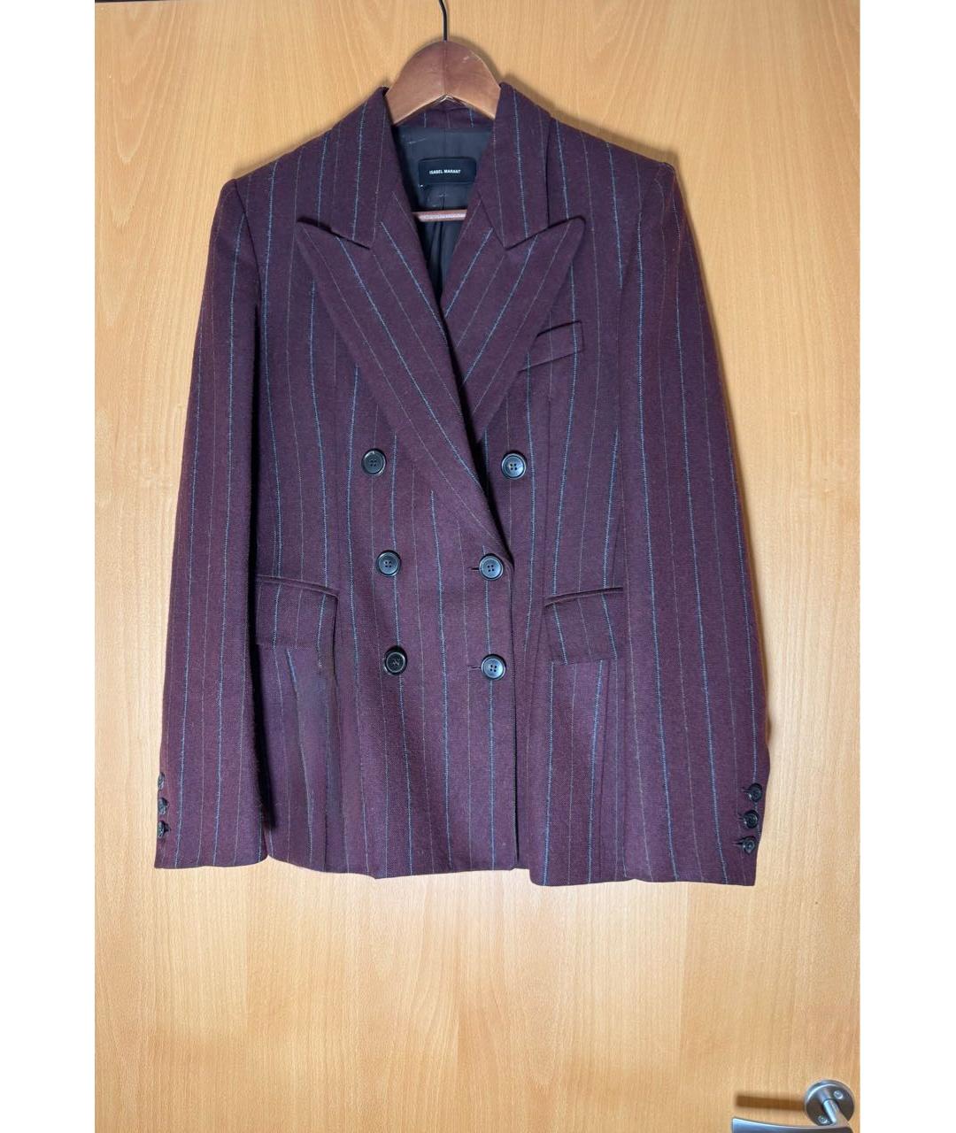 ISABEL MARANT Бордовый шерстяной жакет/пиджак, фото 4