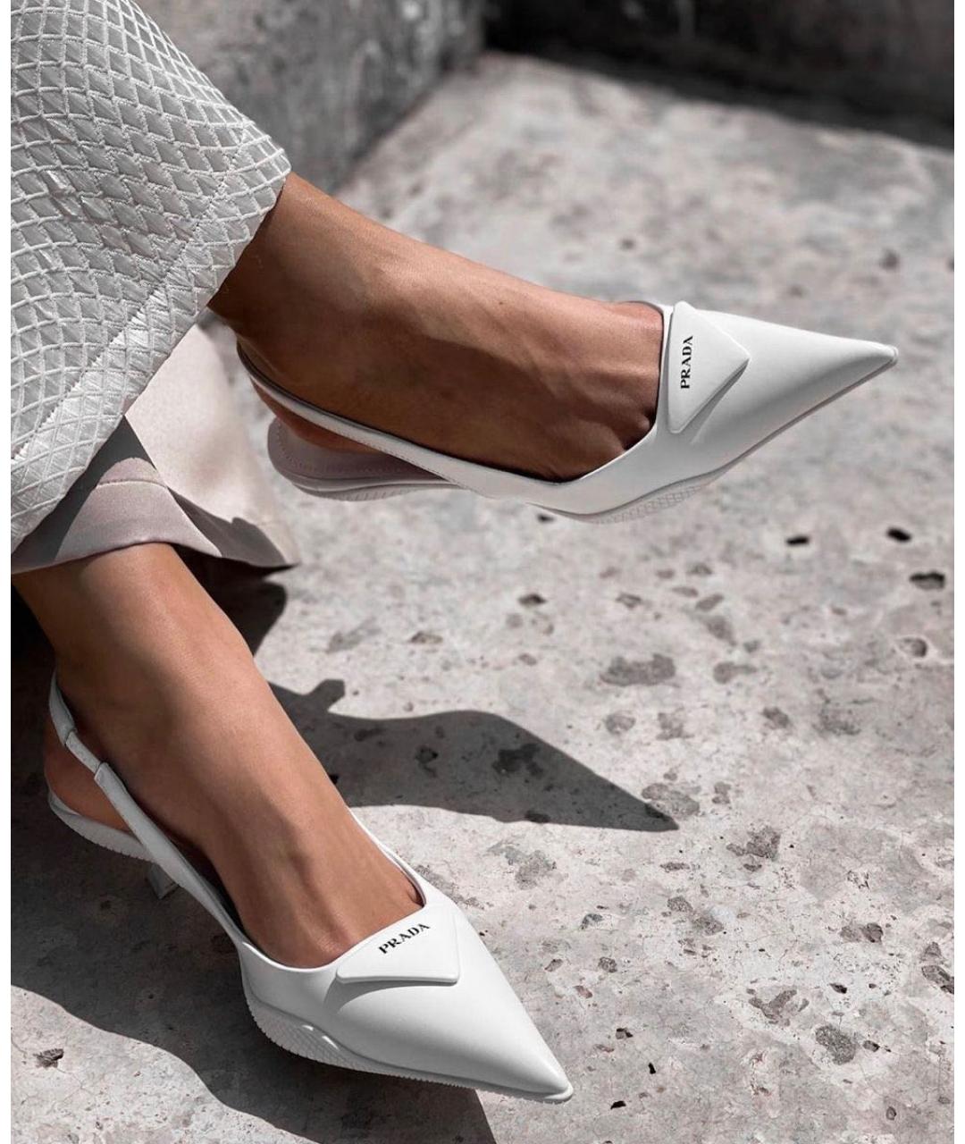 PRADA Белые кожаные туфли, фото 4