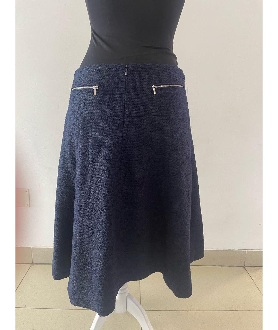 CHANEL Темно-синяя хлопковая юбка миди, фото 2