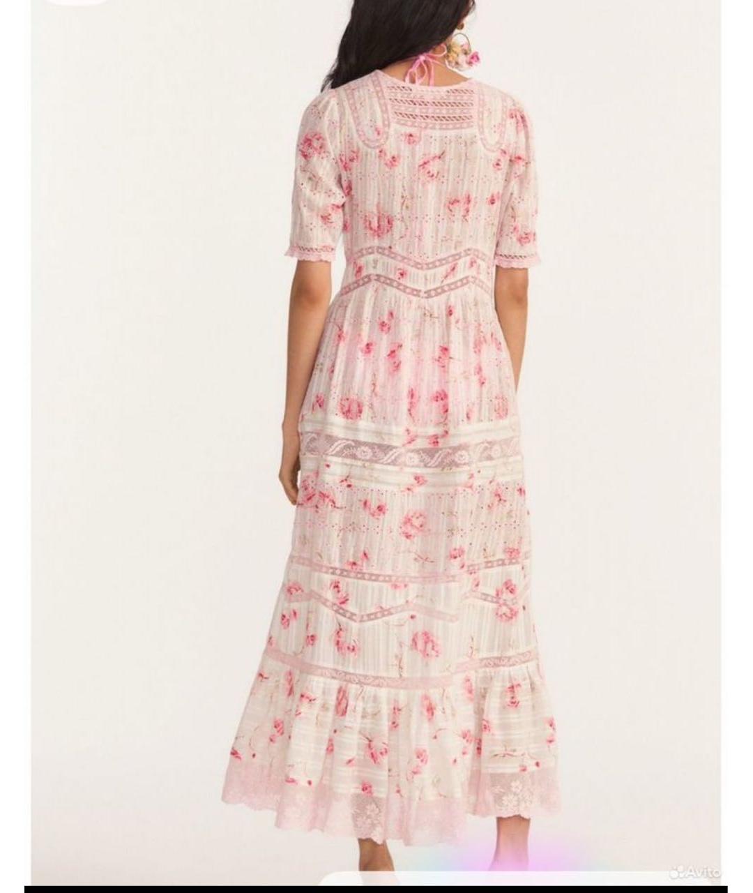 FOR LOVE AND LEMONS Розовое хлопковое повседневное платье, фото 2