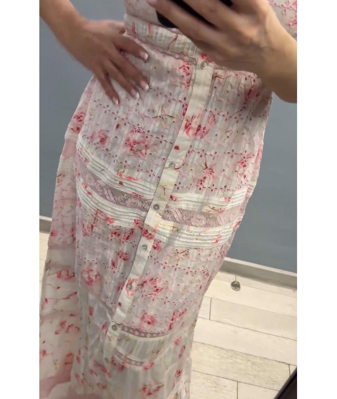 FOR LOVE AND LEMONS Розовое хлопковое повседневное платье, фото 4