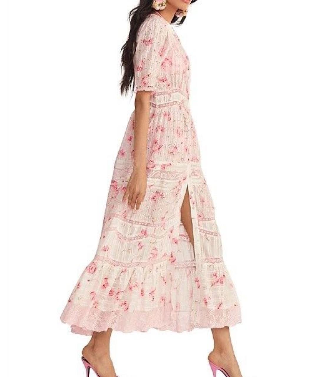 FOR LOVE AND LEMONS Розовое хлопковое повседневное платье, фото 5