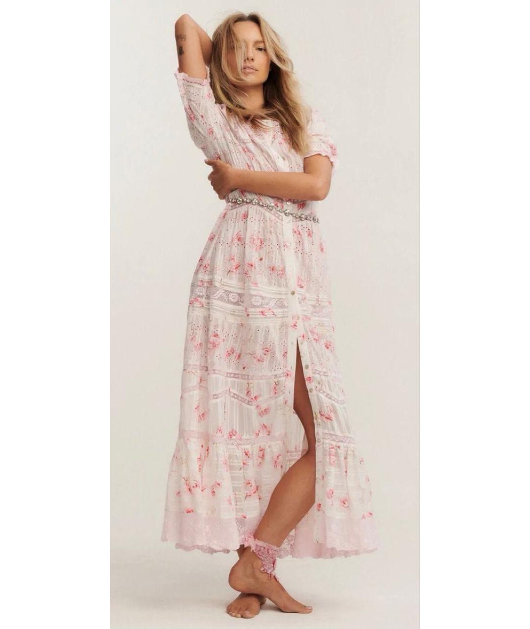 FOR LOVE AND LEMONS Розовое хлопковое повседневное платье, фото 6