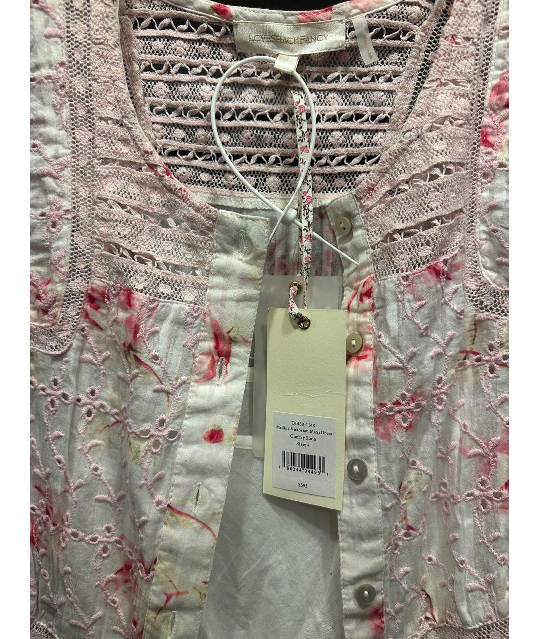 FOR LOVE AND LEMONS Розовое хлопковое повседневное платье, фото 3