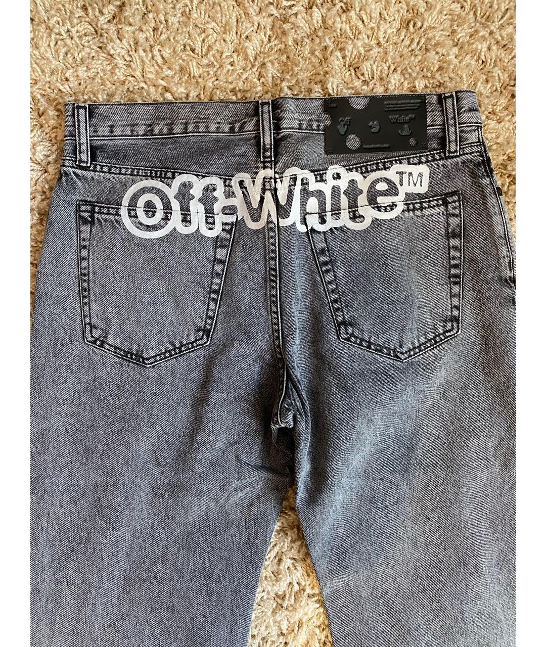 OFF-WHITE Серые хлопковые джинсы, фото 4