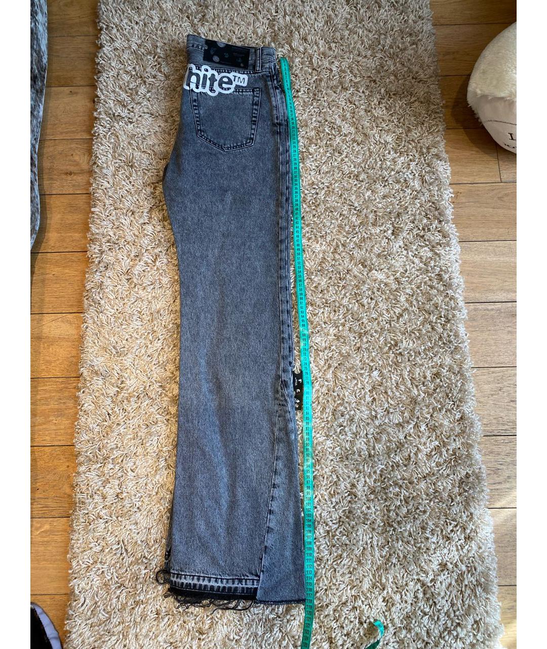 OFF-WHITE Серые хлопковые джинсы, фото 6