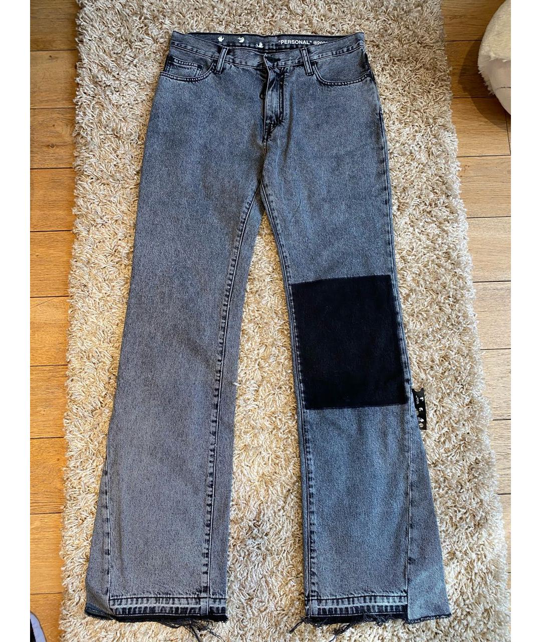 OFF-WHITE Серые хлопковые джинсы, фото 8