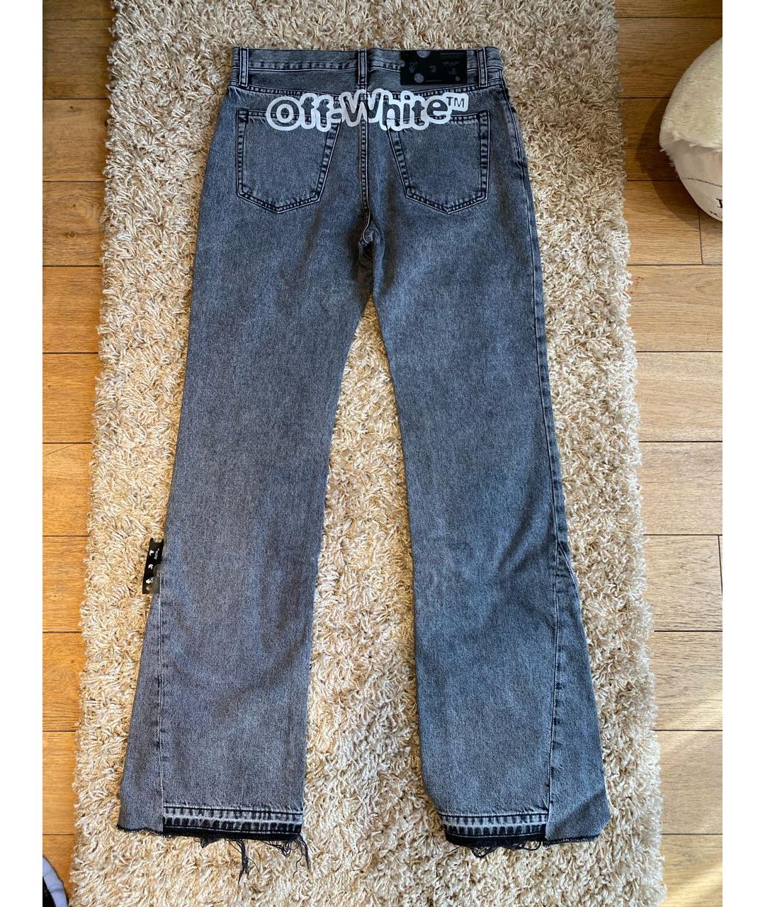 OFF-WHITE Серые хлопковые джинсы, фото 2