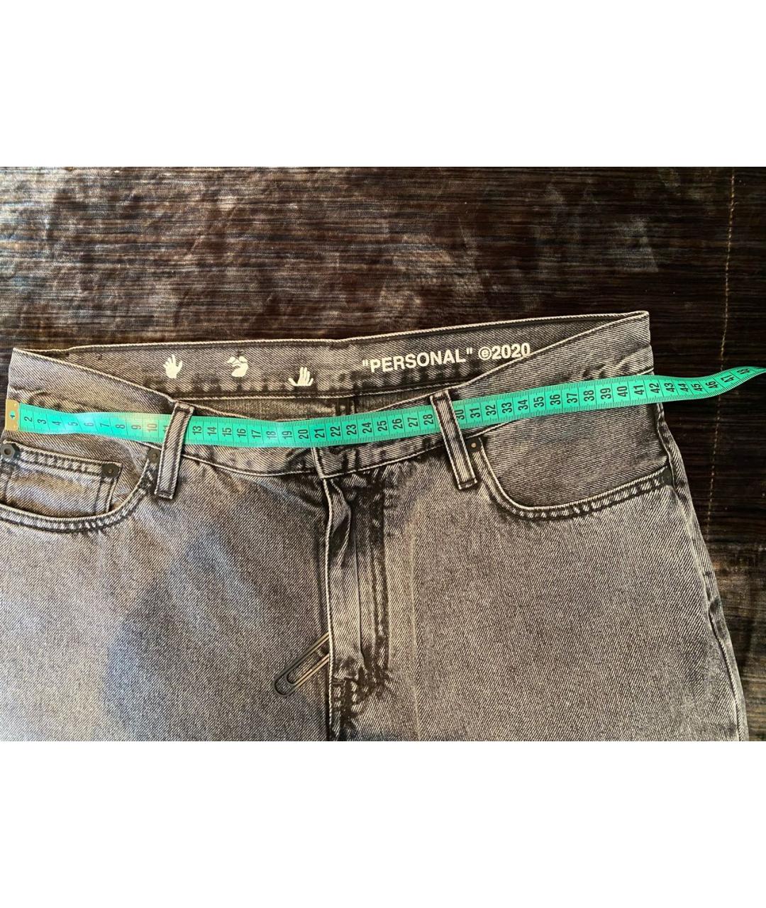 OFF-WHITE Серые хлопковые джинсы, фото 5