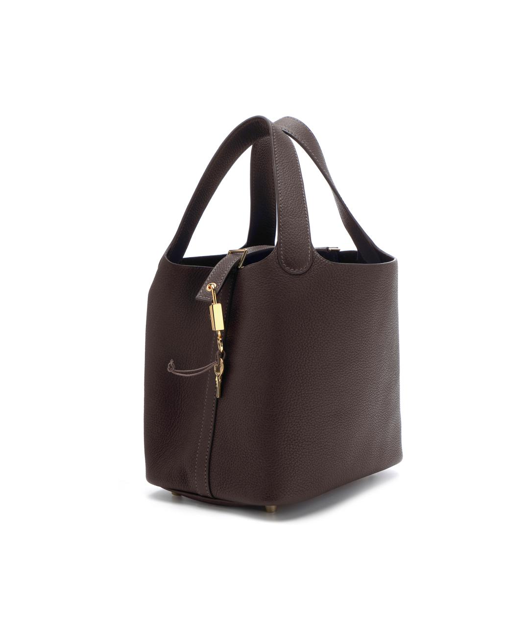 HERMES Коричневая кожаная сумка через плечо, фото 4