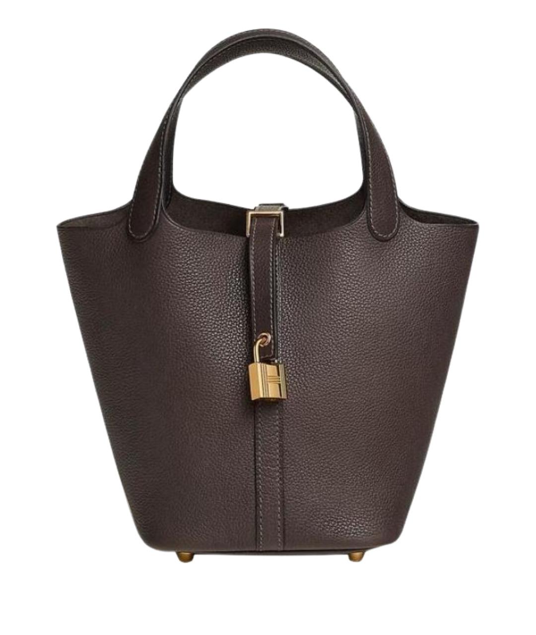 HERMES Коричневая кожаная сумка через плечо, фото 1