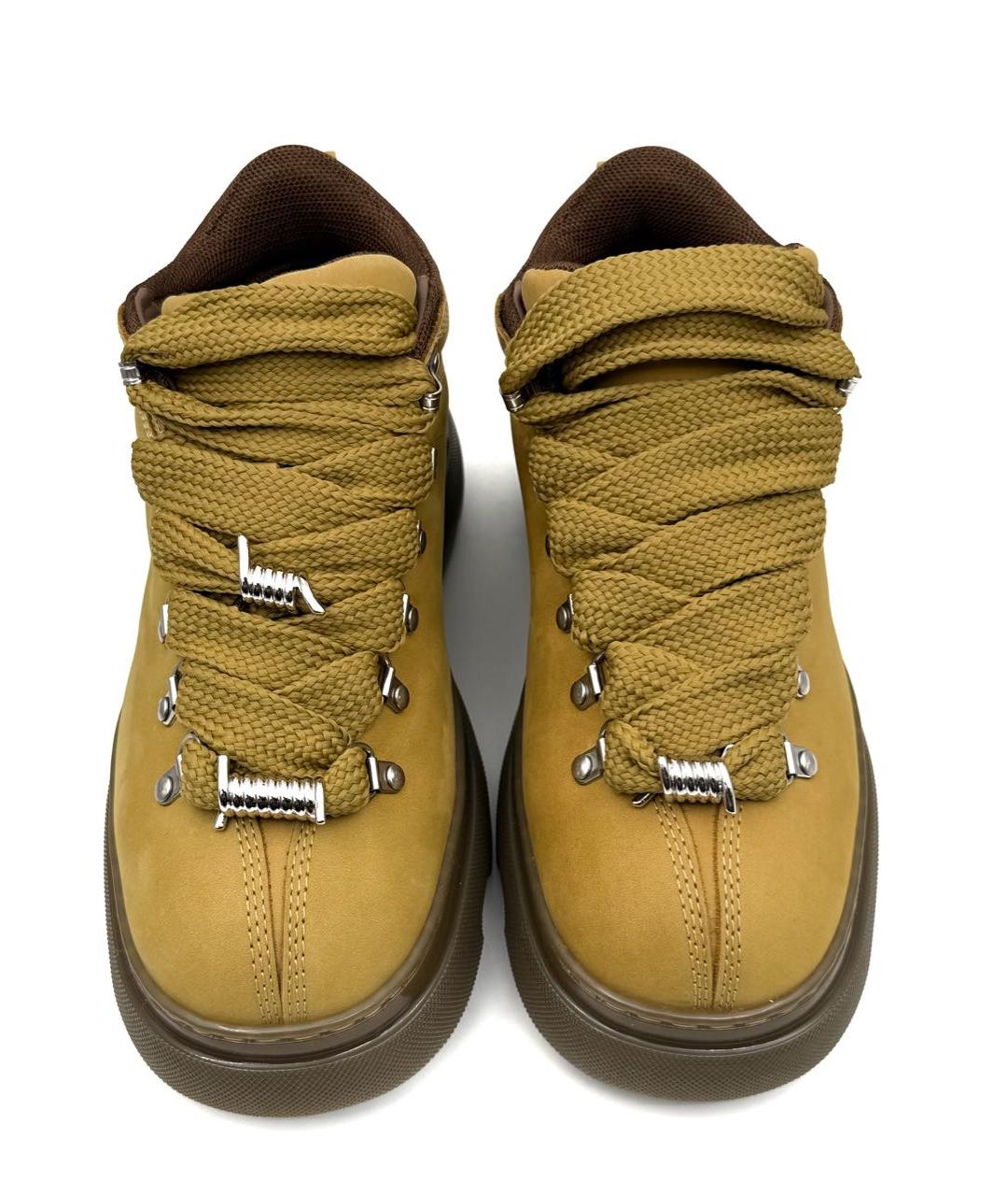 BURBERRY Горчичные низкие ботинки, фото 2