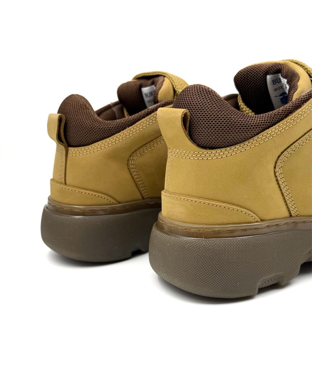 BURBERRY Горчичные низкие ботинки, фото 3