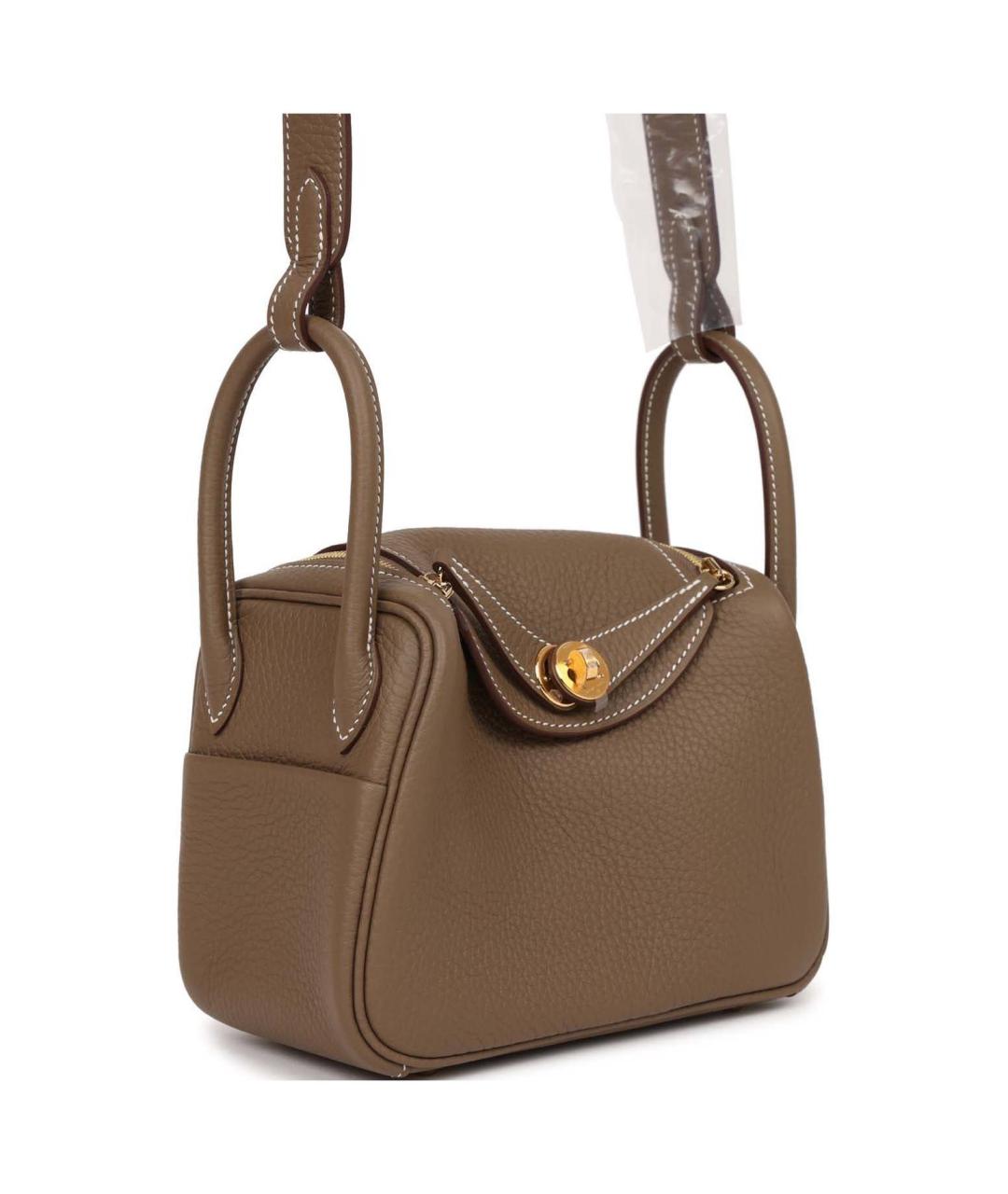 HERMES Коричневая кожаная сумка через плечо, фото 4