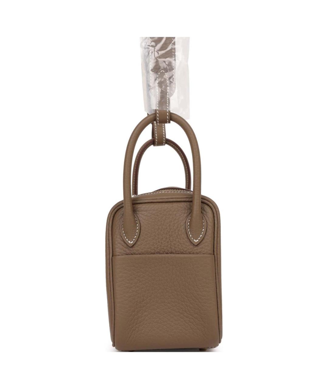 HERMES Коричневая кожаная сумка через плечо, фото 5