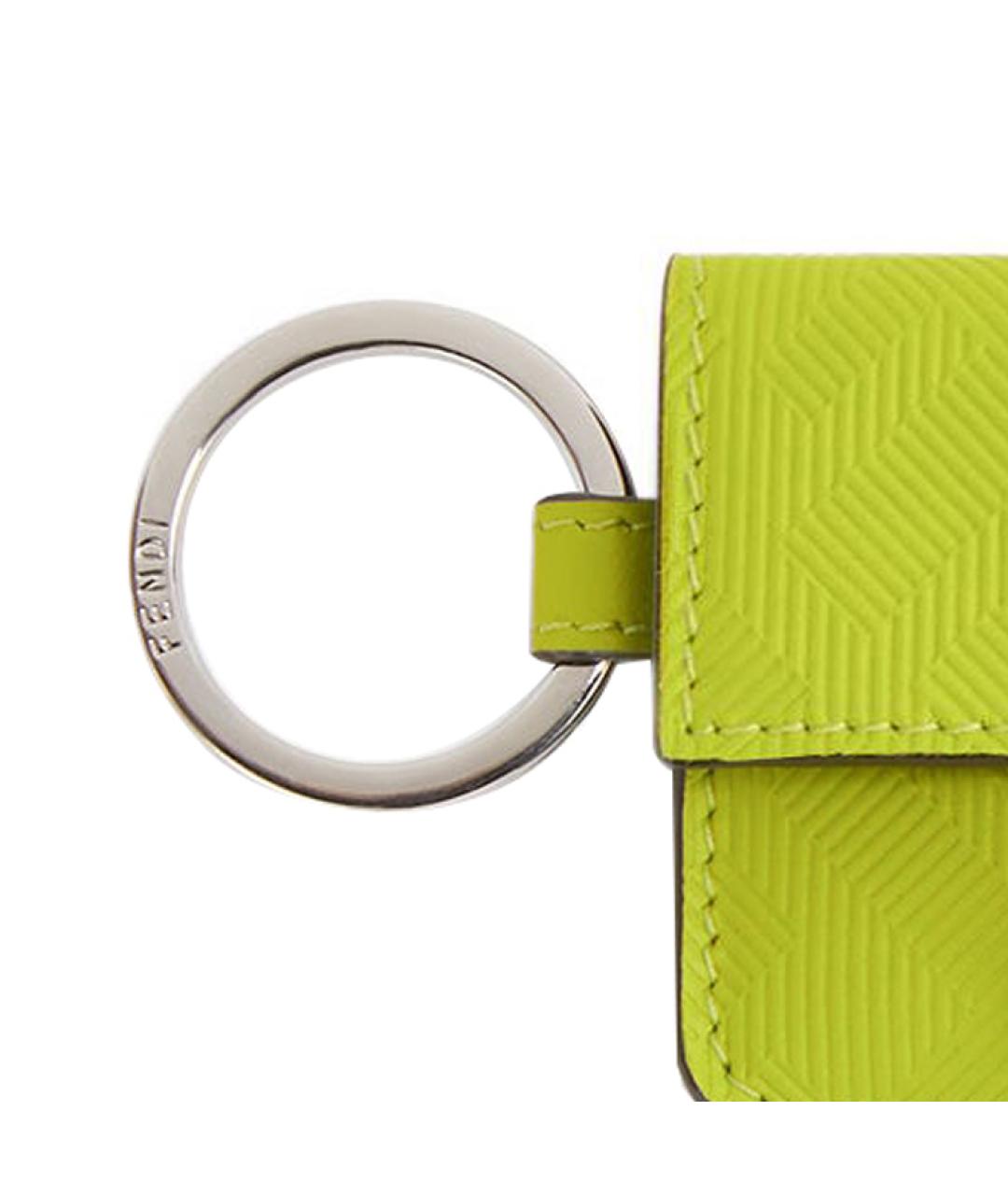 FENDI Салатовый кожаный кошелек, фото 3