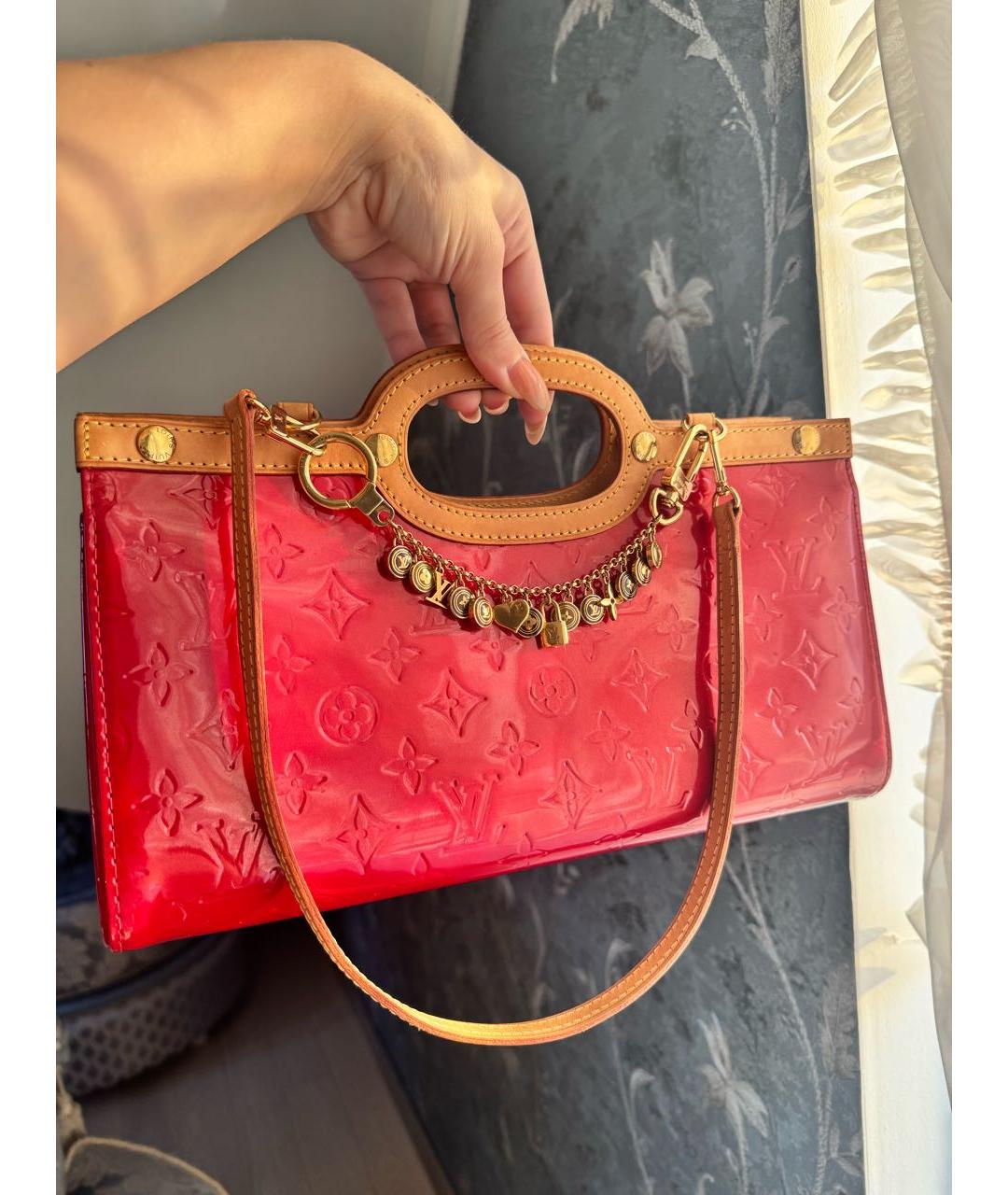 LOUIS VUITTON Красная кожаная сумка тоут, фото 2