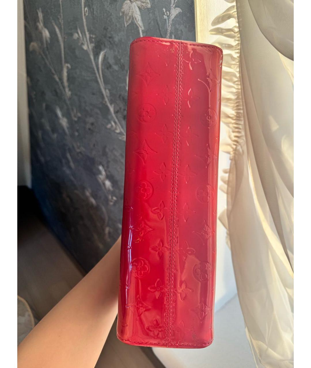 LOUIS VUITTON Красная кожаная сумка тоут, фото 8