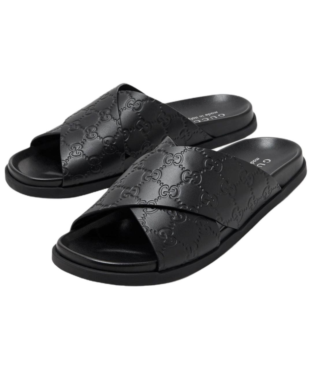 GUCCI Черные шлепанцы, фото 4