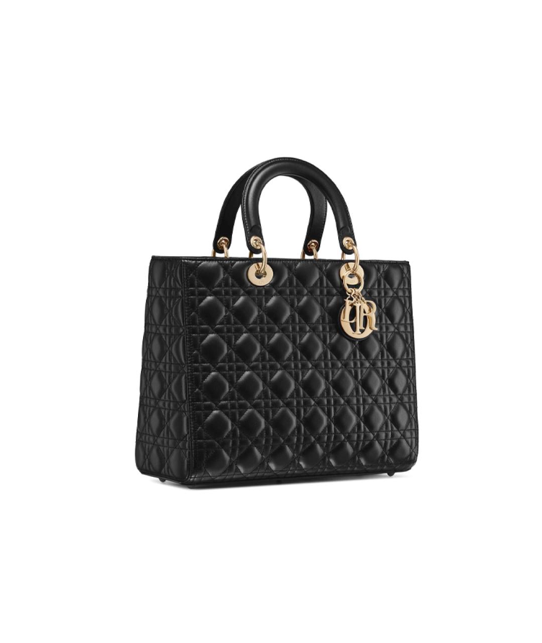 CHRISTIAN DIOR Черная кожаная сумка через плечо, фото 2