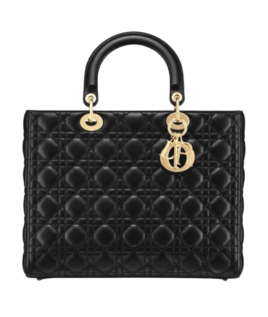 CHRISTIAN DIOR Черная кожаная сумка через плечо, фото 1