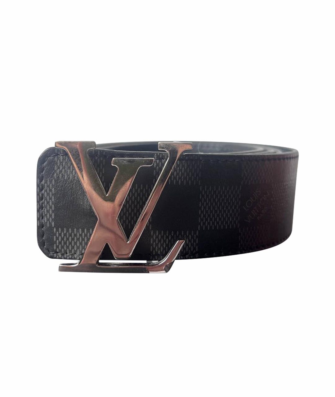 LOUIS VUITTON Черный кожаный ремень, фото 5