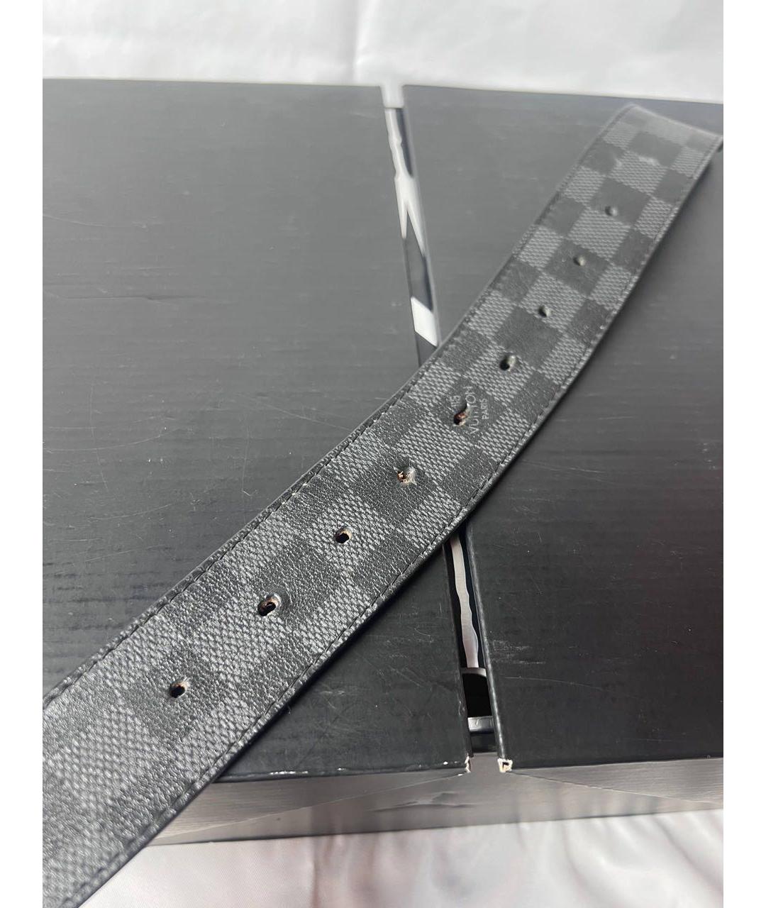 LOUIS VUITTON Черный кожаный ремень, фото 4