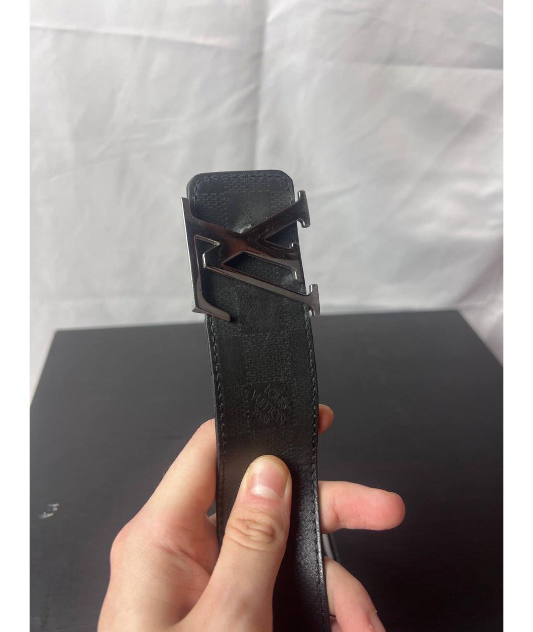 LOUIS VUITTON Черный кожаный ремень, фото 2