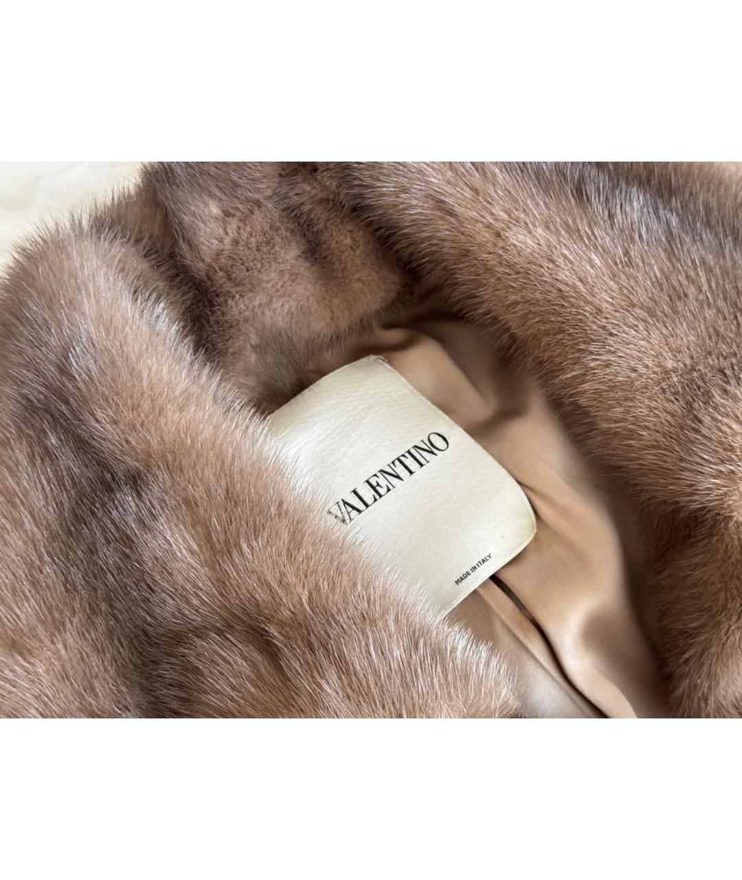 VALENTINO Коричневая меховая шуба, фото 2