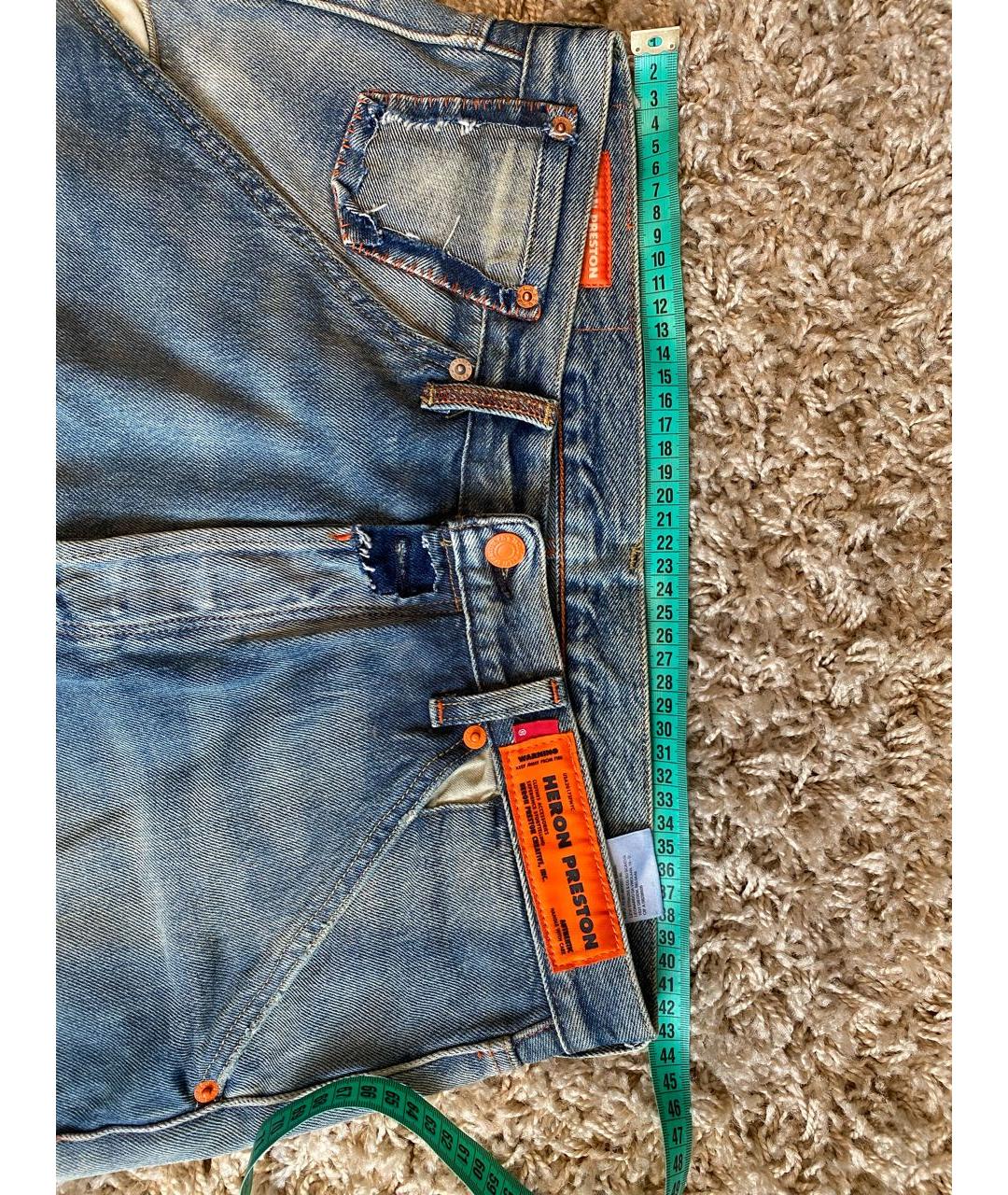 HERON PRESTON Голубые хлопковые прямые джинсы, фото 6