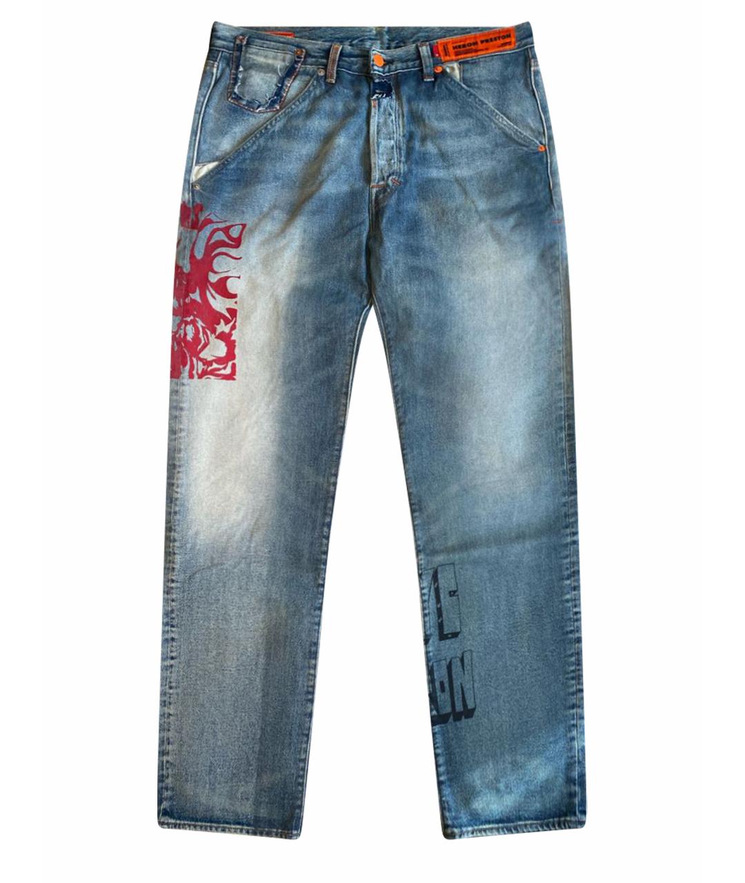 HERON PRESTON Голубые хлопковые прямые джинсы, фото 1